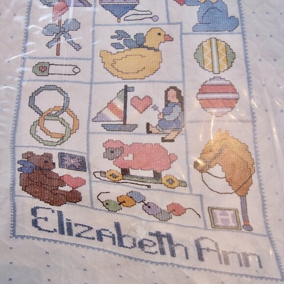 Vintage Janlynn Dreamland Cross Stitch Baby Quilt Kit 257-32 Horse Bunny Bear - Picture 2 of 5